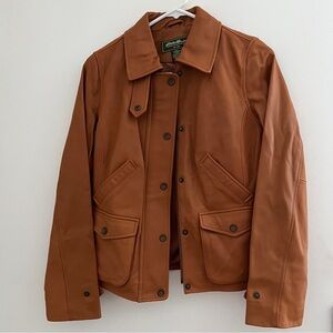 Vintage real leather Eddie Bauer jacket - Size XS Petite